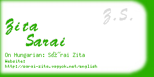 zita sarai business card